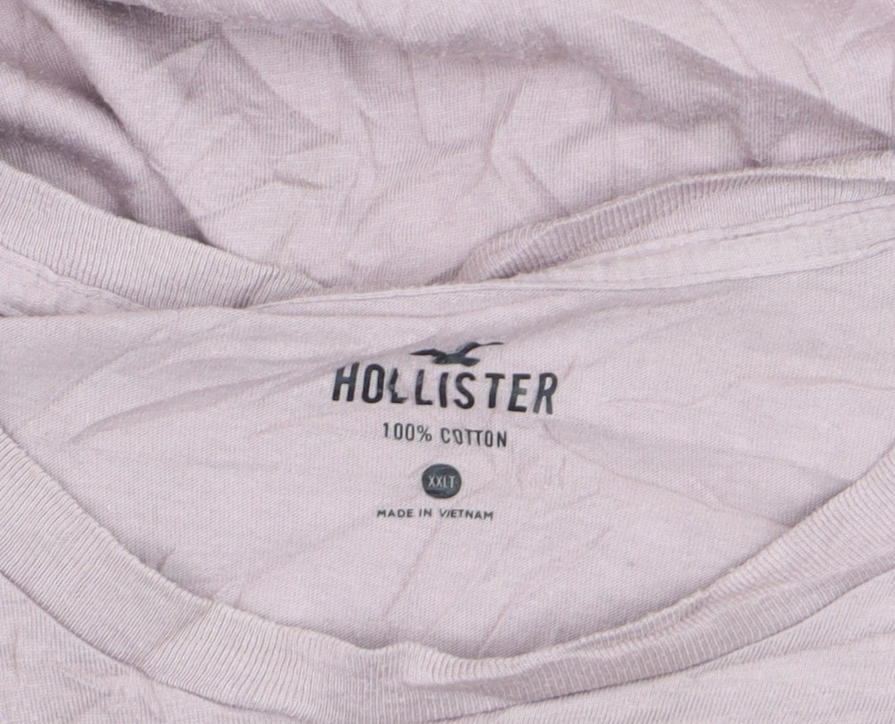 Hollister Men's Pink 2XLT Crew Neck Cotton T-Shirt
