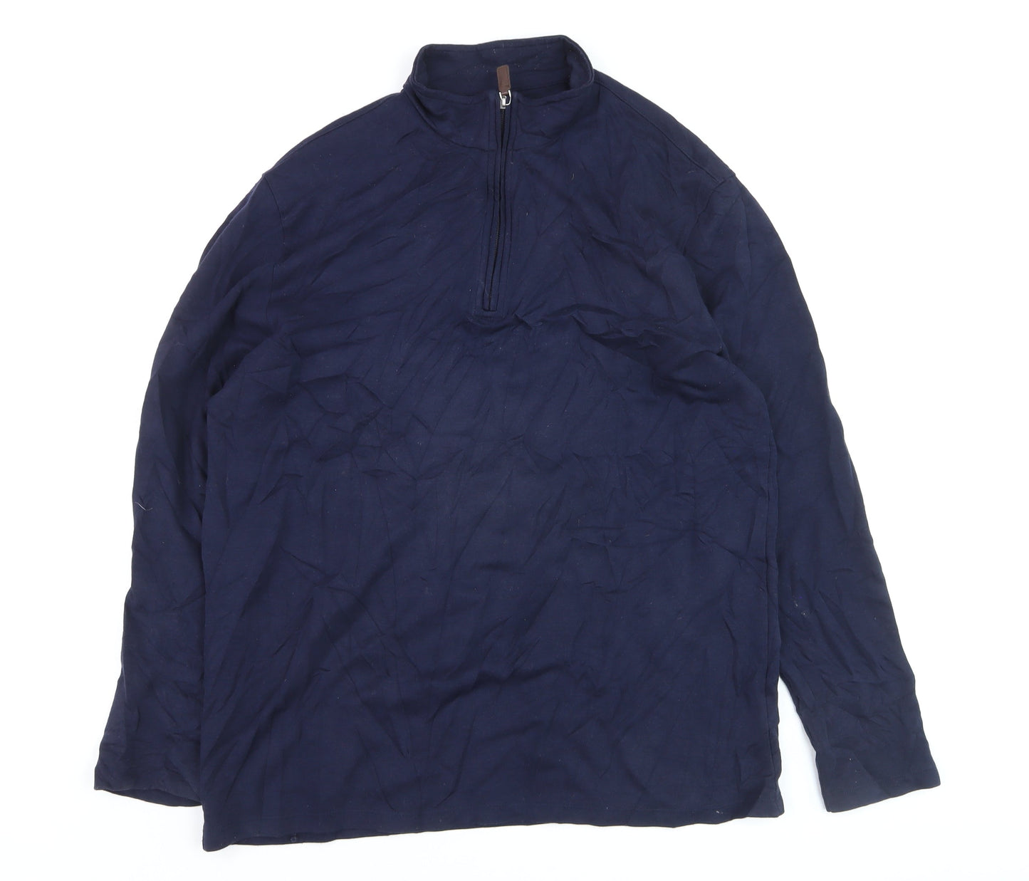 JACHS New York Men's Navy Long Sleeve 1/2 Zip Casual Top Size L