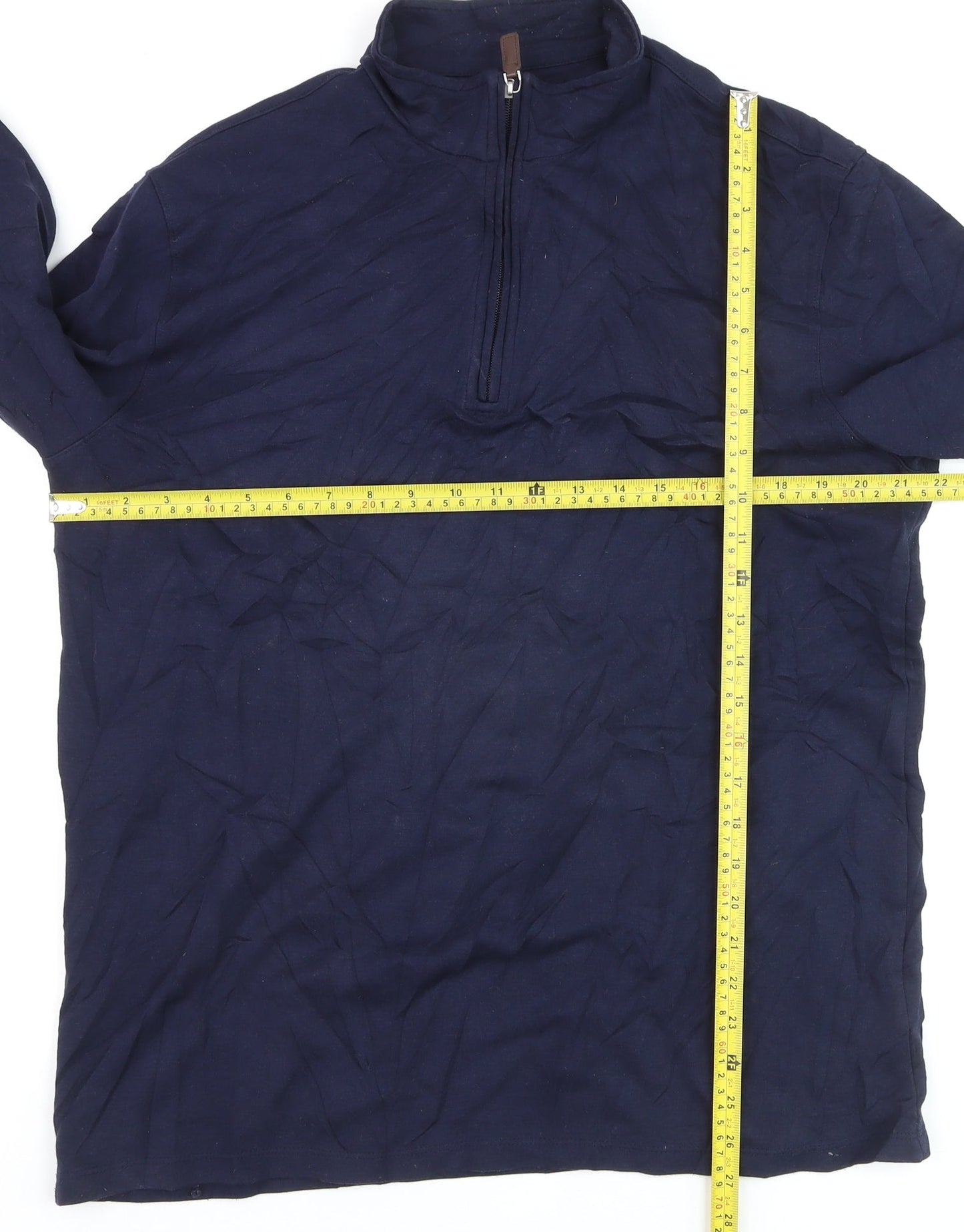 JACHS New York Men's Navy Long Sleeve 1/2 Zip Casual Top Size L