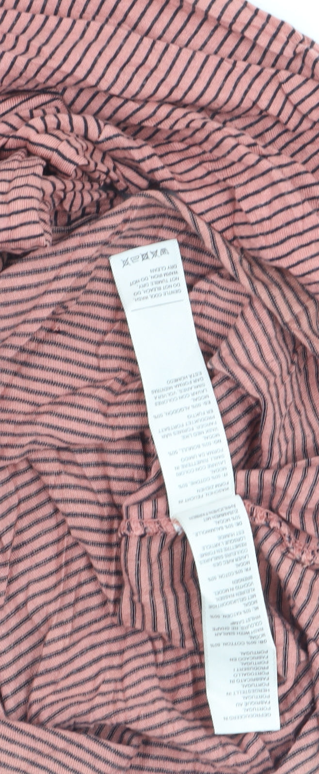 FatFace Womens Pink Striped Long Sleeve Cotton Modal T-Shirt Size 8