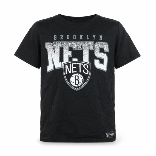 NBA Boys Black Brooklyn Nets T-Shirt 9-10 Years Short Sleeve Cotton