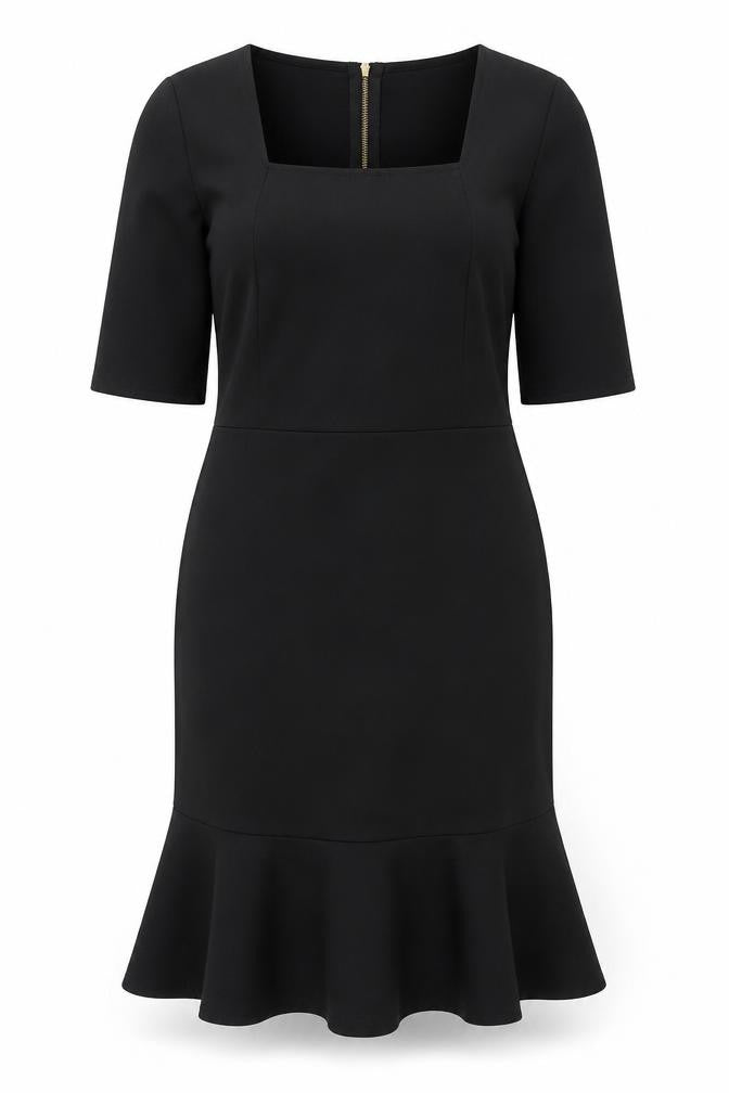 Mystify Womens Black Size 16 Sheath Flute Hem Dress