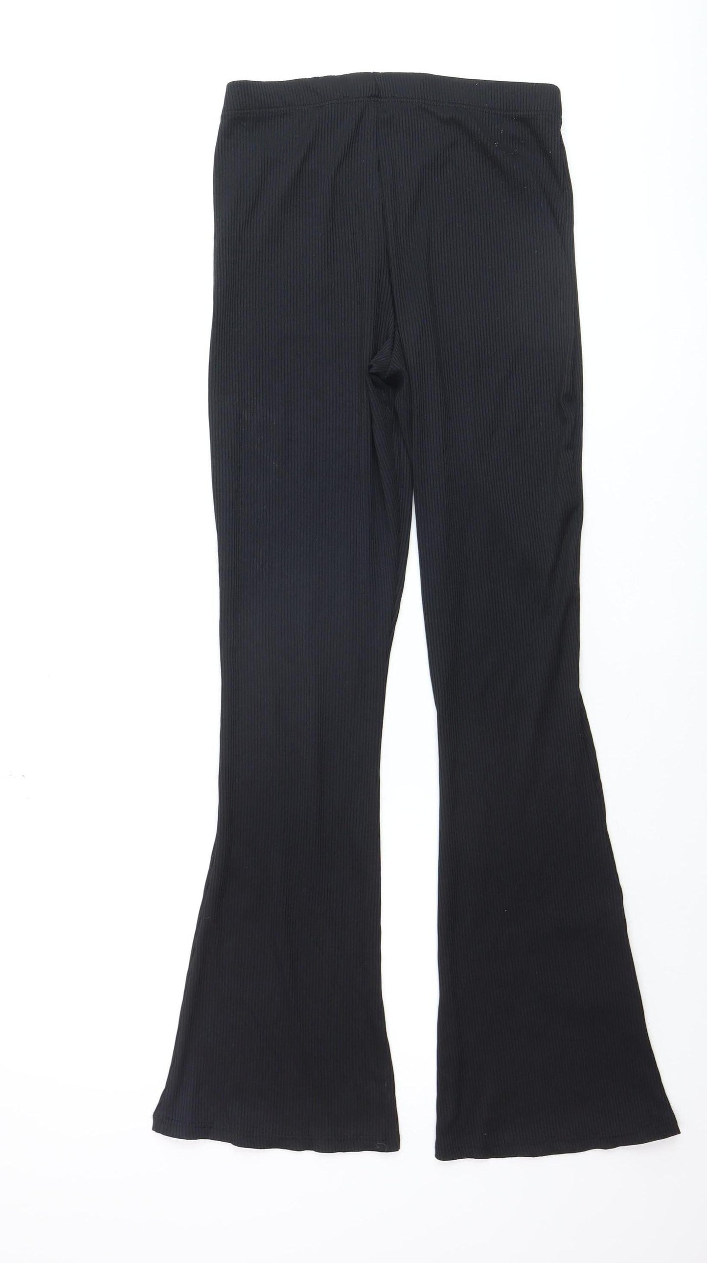 Topshop Petite Women's Black Ribbed Stretch Leggings Size S