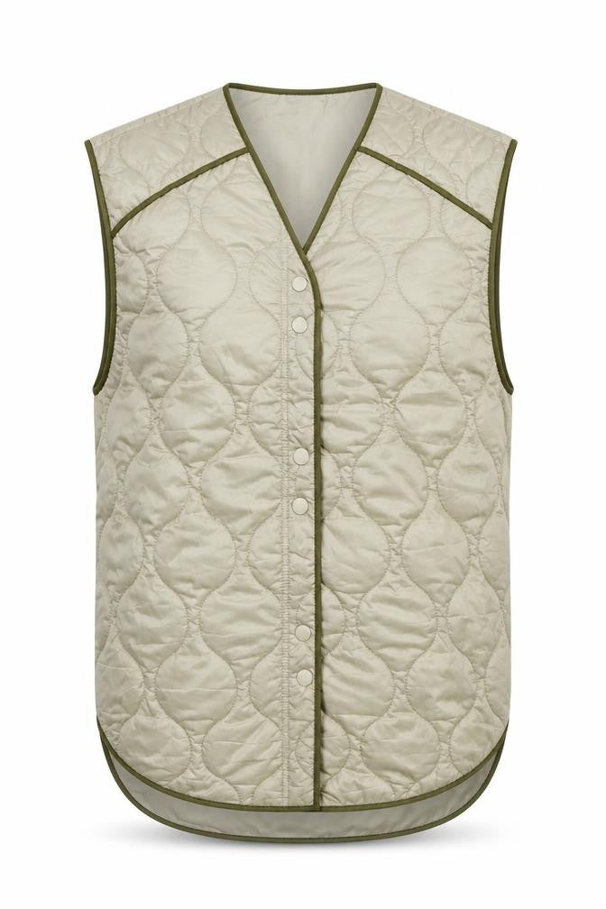 H&M Men's Beige Quilted Lightweight Waistcoat XS Regular Fit