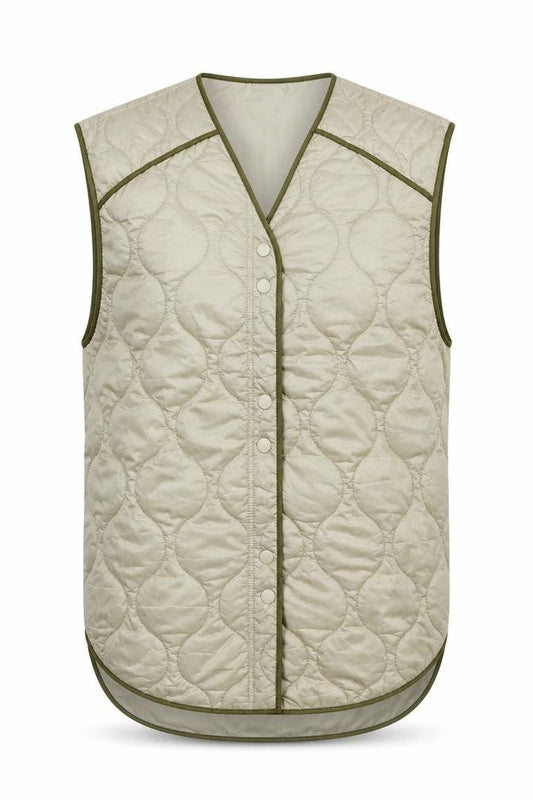 H&M Men's Beige Quilted Lightweight Waistcoat XS Regular Fit
