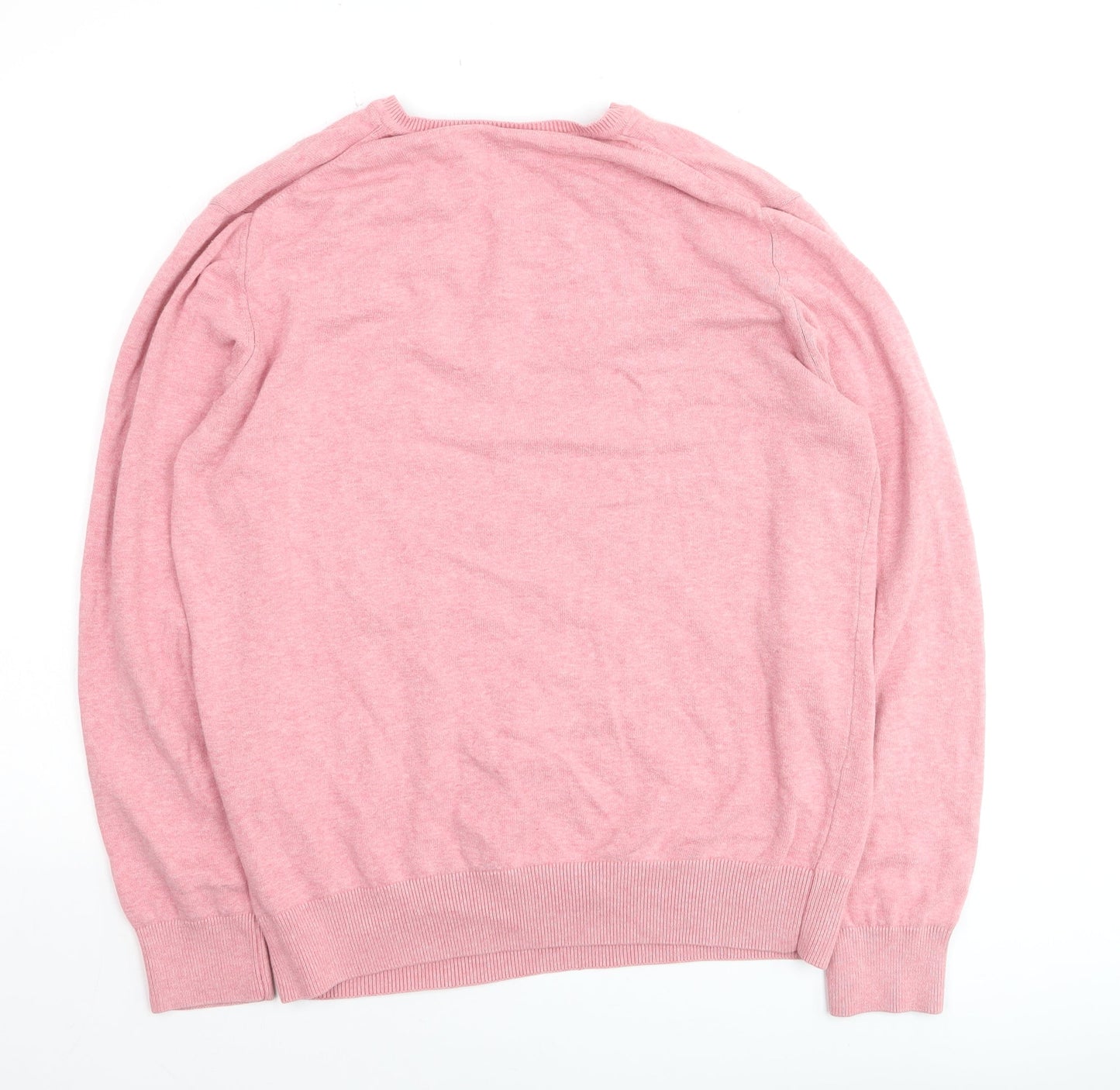 Hugo Boss Women Pink V-Neck Pullover Jumper L Cotton Blend