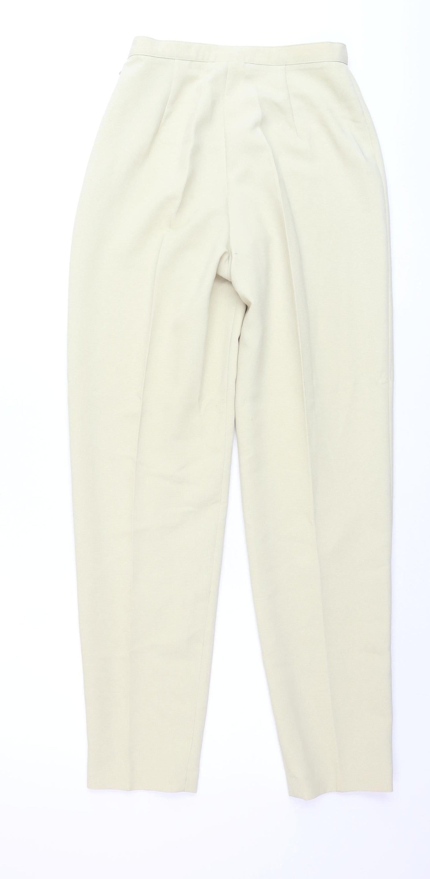 Laura Ashley Women’s Beige Pleated Tapered Trousers Size 10