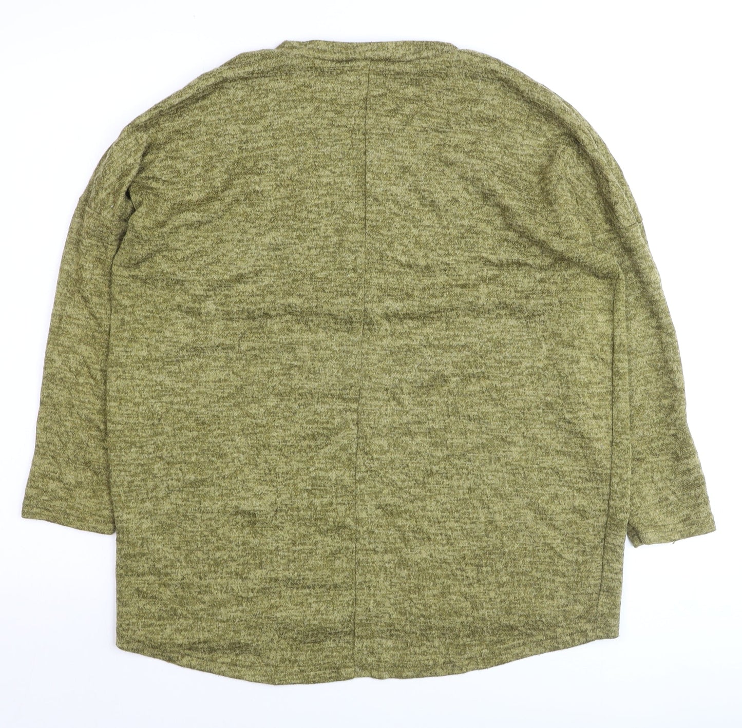 Klass Womens Green Beaded Pullover Jumper Medium Relaxed Fit
