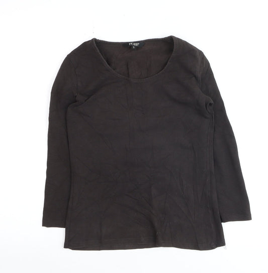 Hobbs Women's Black Long Sleeve Basic Cotton Stretch Top Size S