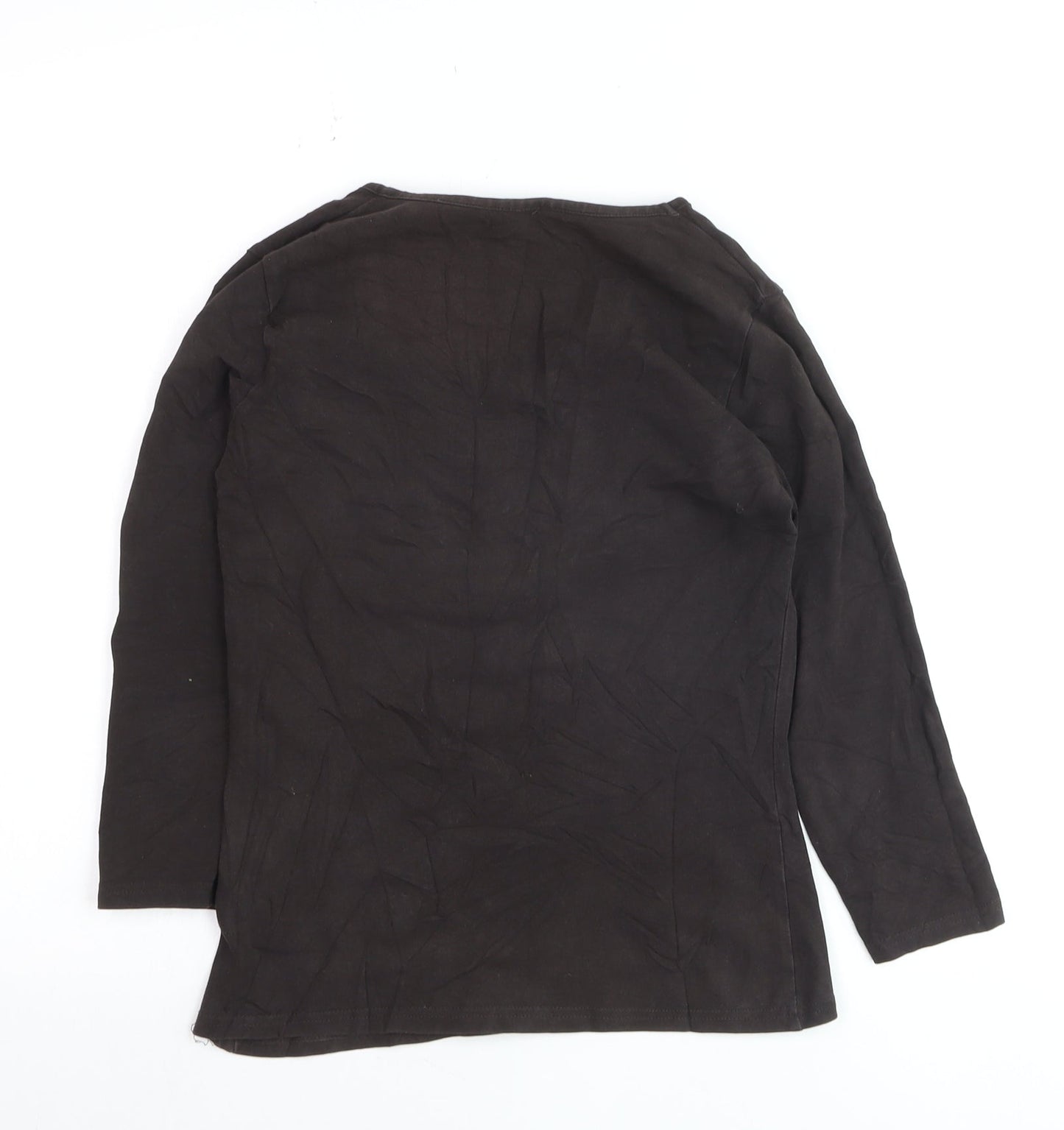 Hobbs Women's Black Long Sleeve Basic Cotton Stretch Top Size S