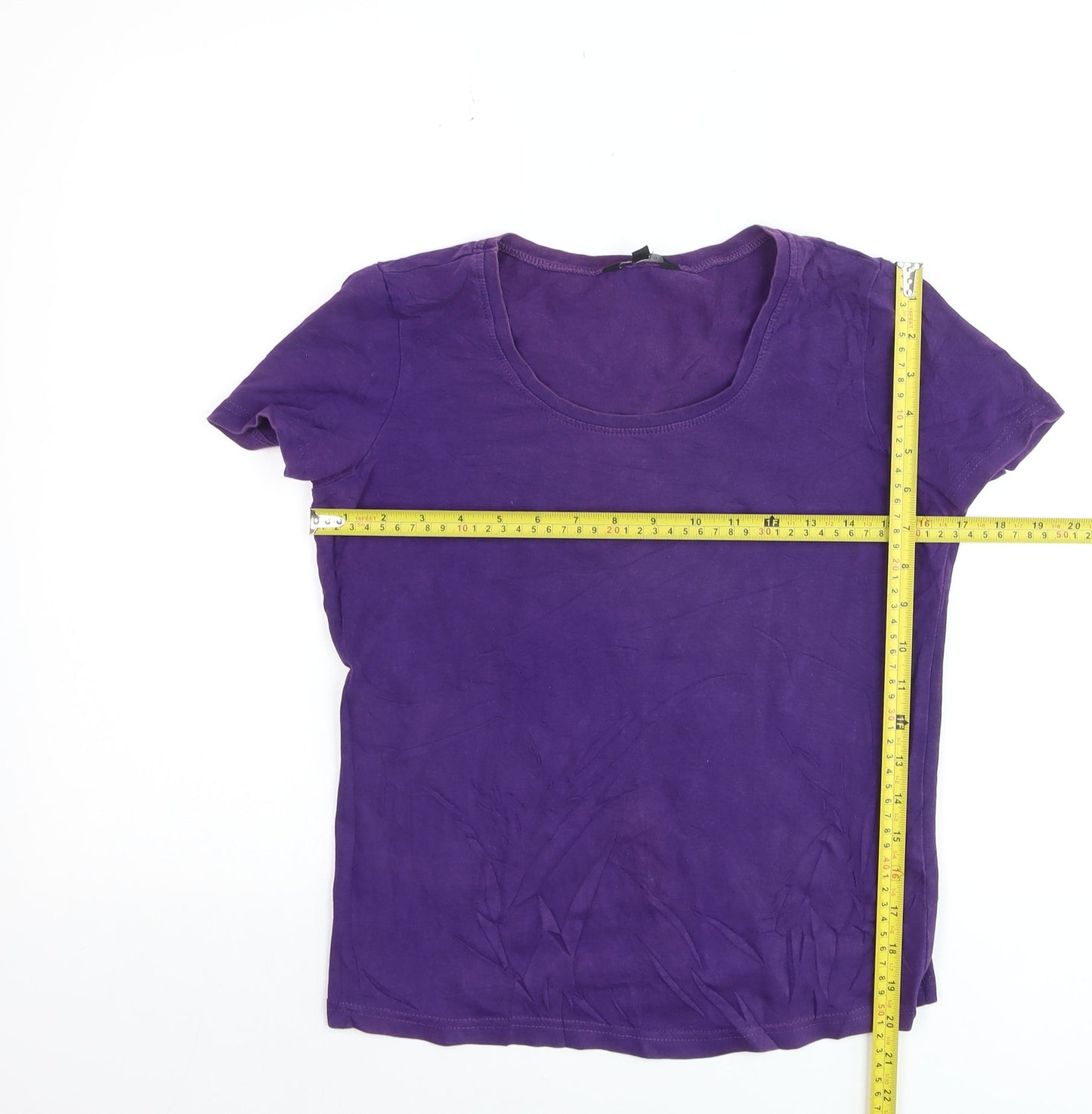 Hobbs Women Purple Cotton Blend Short Sleeve T-Shirt S