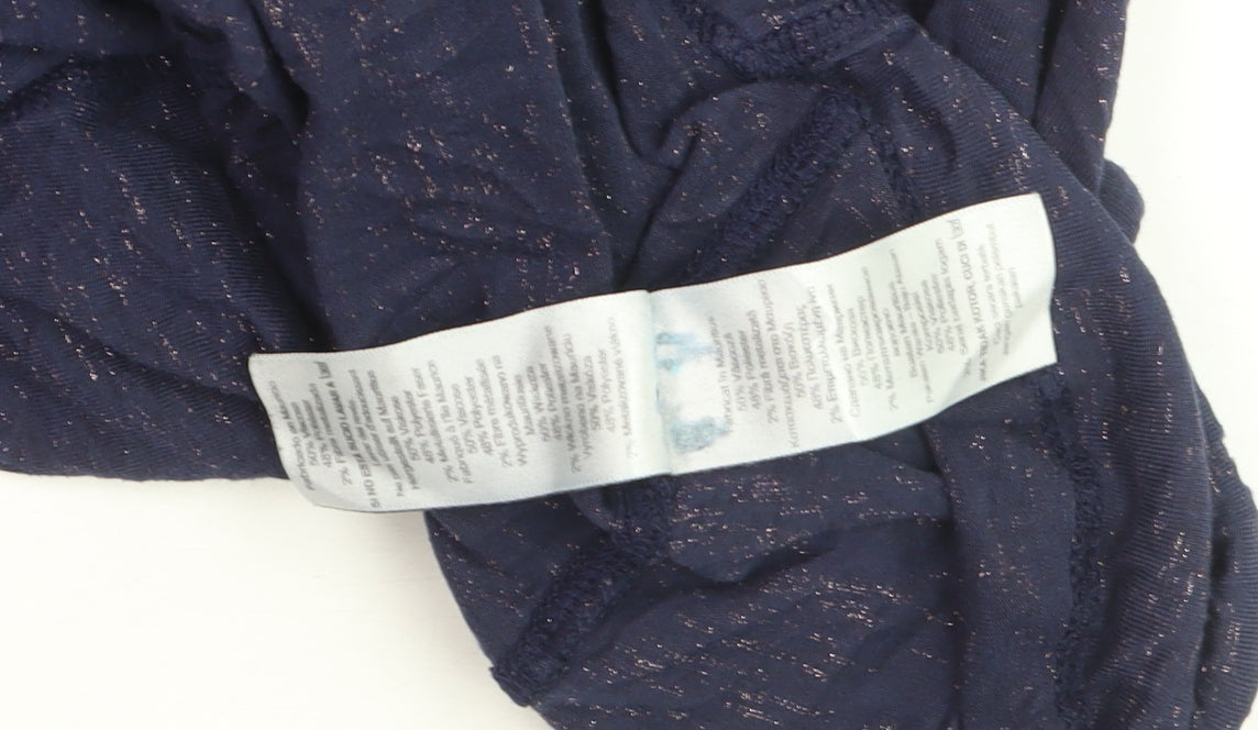 Marks and Spencer Women's Blue Long Sleeve Roll Neck Activewear Top Size 20