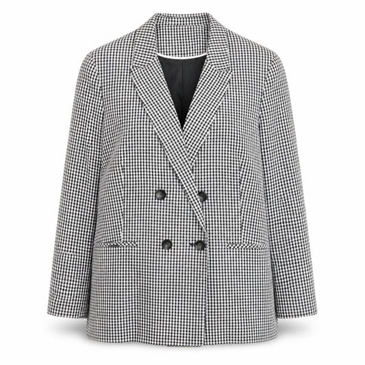 Tu Woman Black Check Blazer Size 22 Lined Button Workwear Jacket