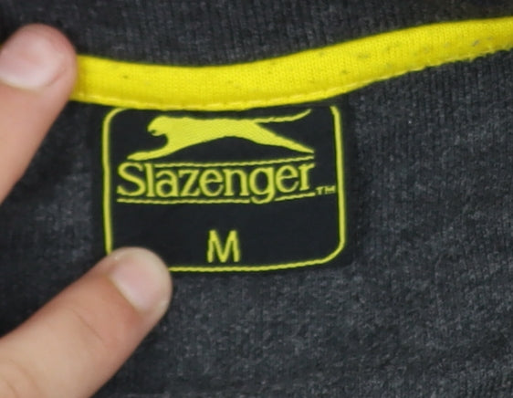 Slazenger Men's Grey Polo Shirt M Short Sleeve Sports Top