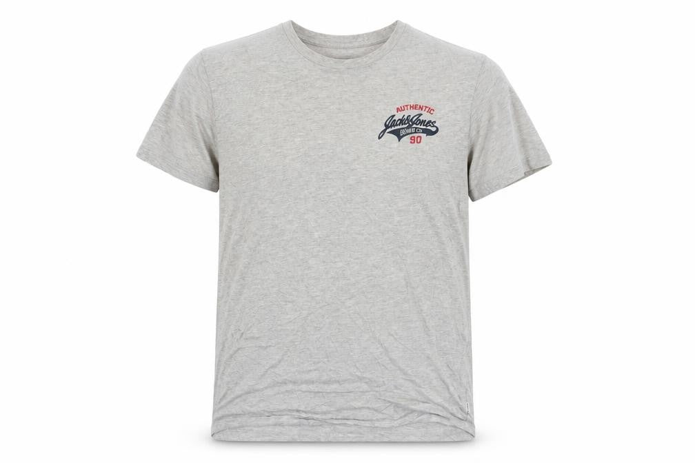 Jack & Jones Men's Grey Crew Neck Short Sleeve T-Shirt Size S