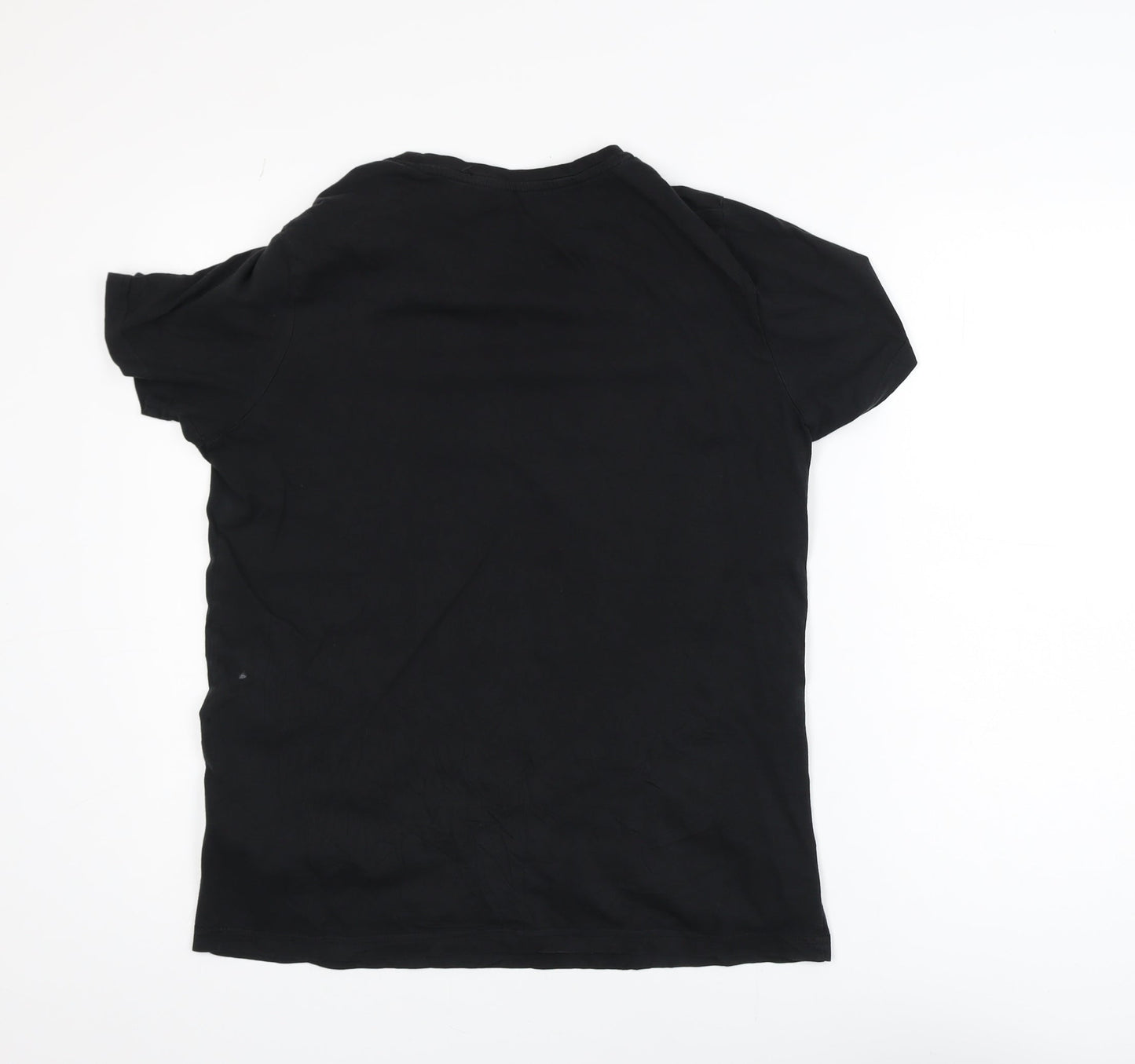 Jack & Jones Men Black Core Graphic Print Crew Neck T-Shirt Size L