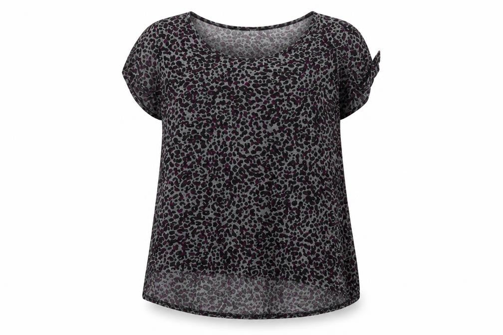 Marks & Spencer Women’s Grey Animal Print Ruffle Tunic Blouse Size 14