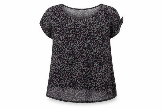 Marks & Spencer Women’s Grey Animal Print Ruffle Tunic Blouse Size 14