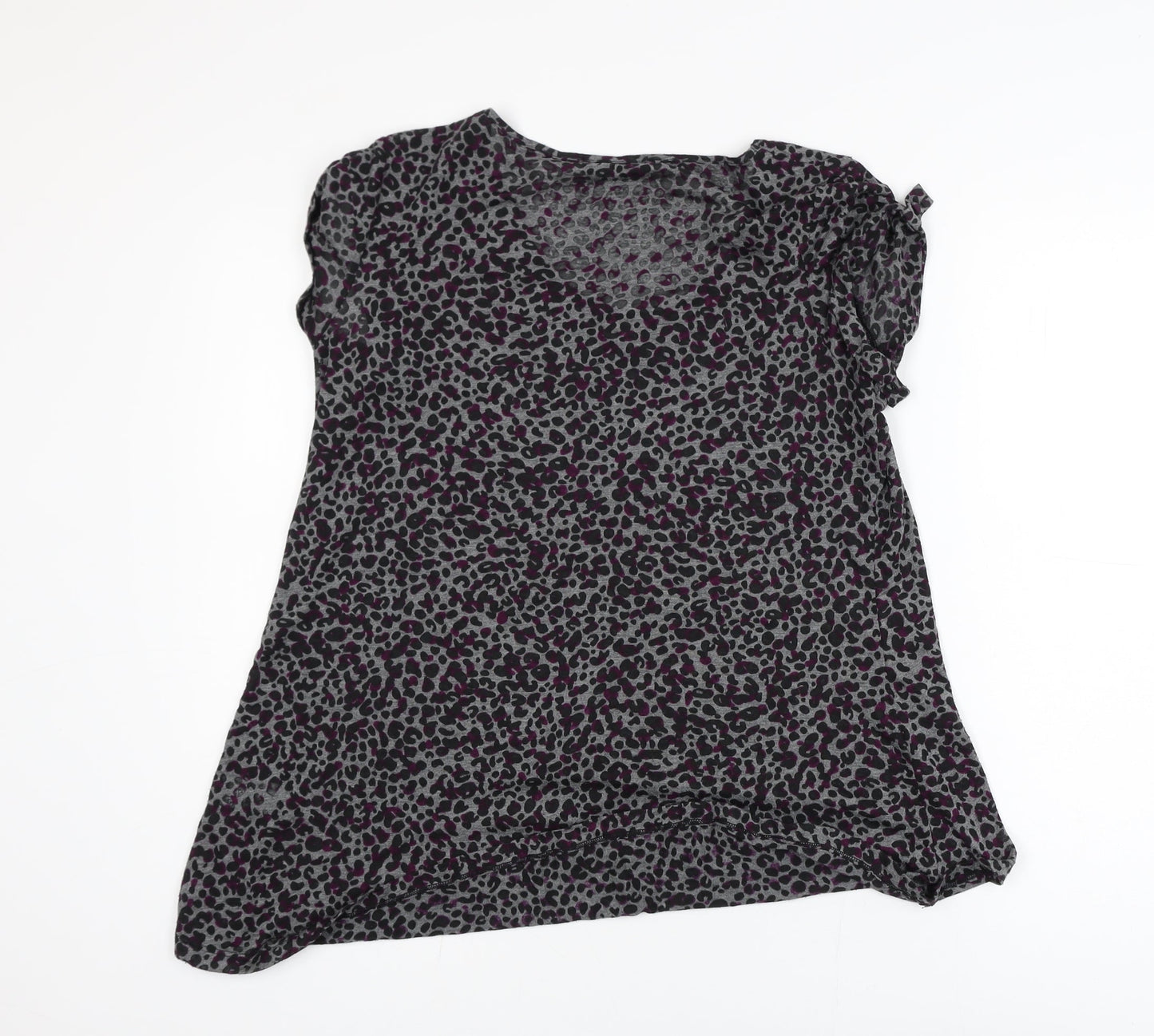 Marks and Spencer Women’s Grey Animal Print Ruffle Tunic Blouse Size 14
