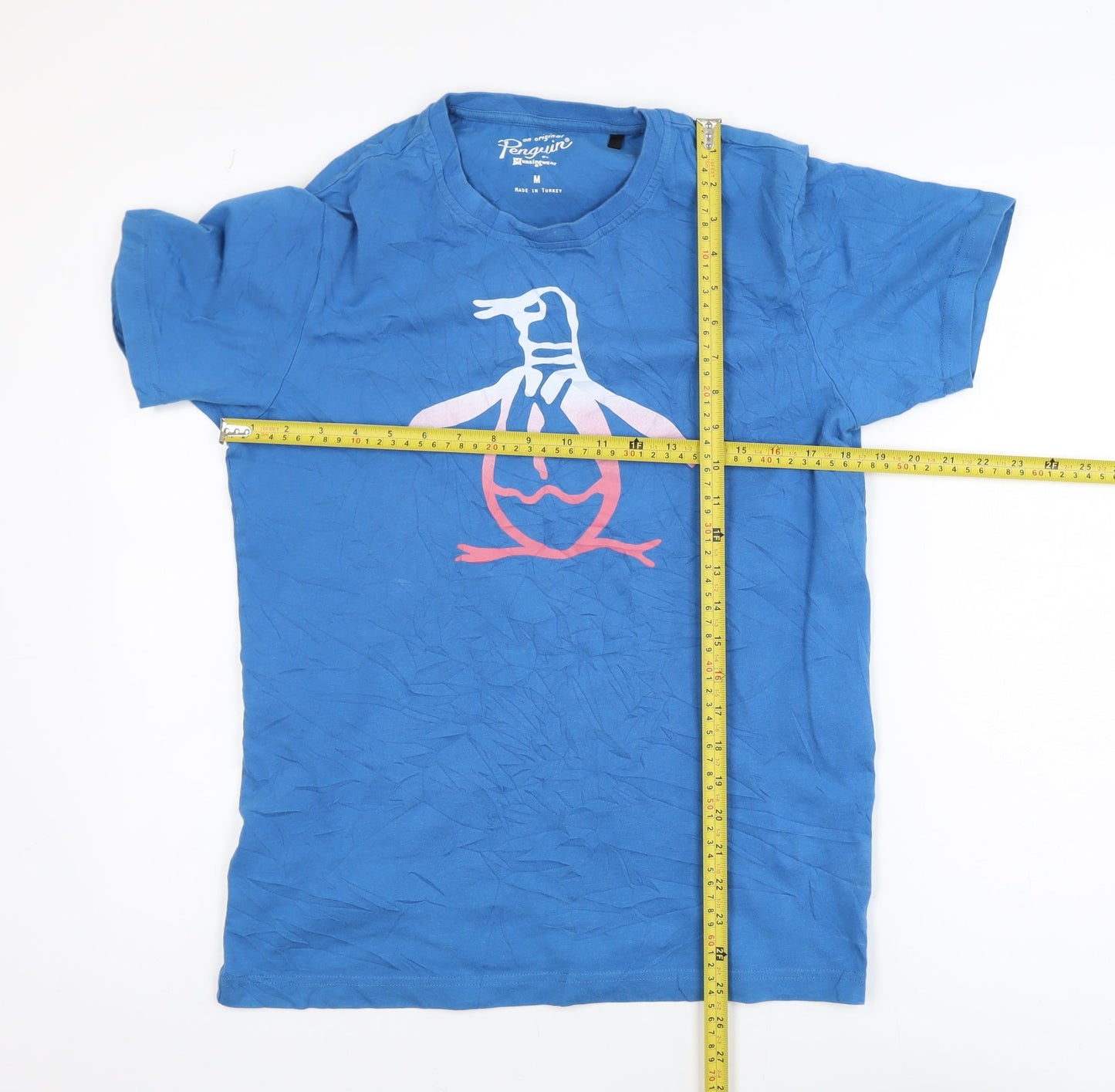 Original Penguin Blue Cotton Graphic T-Shirt Men’s M Crew Neck