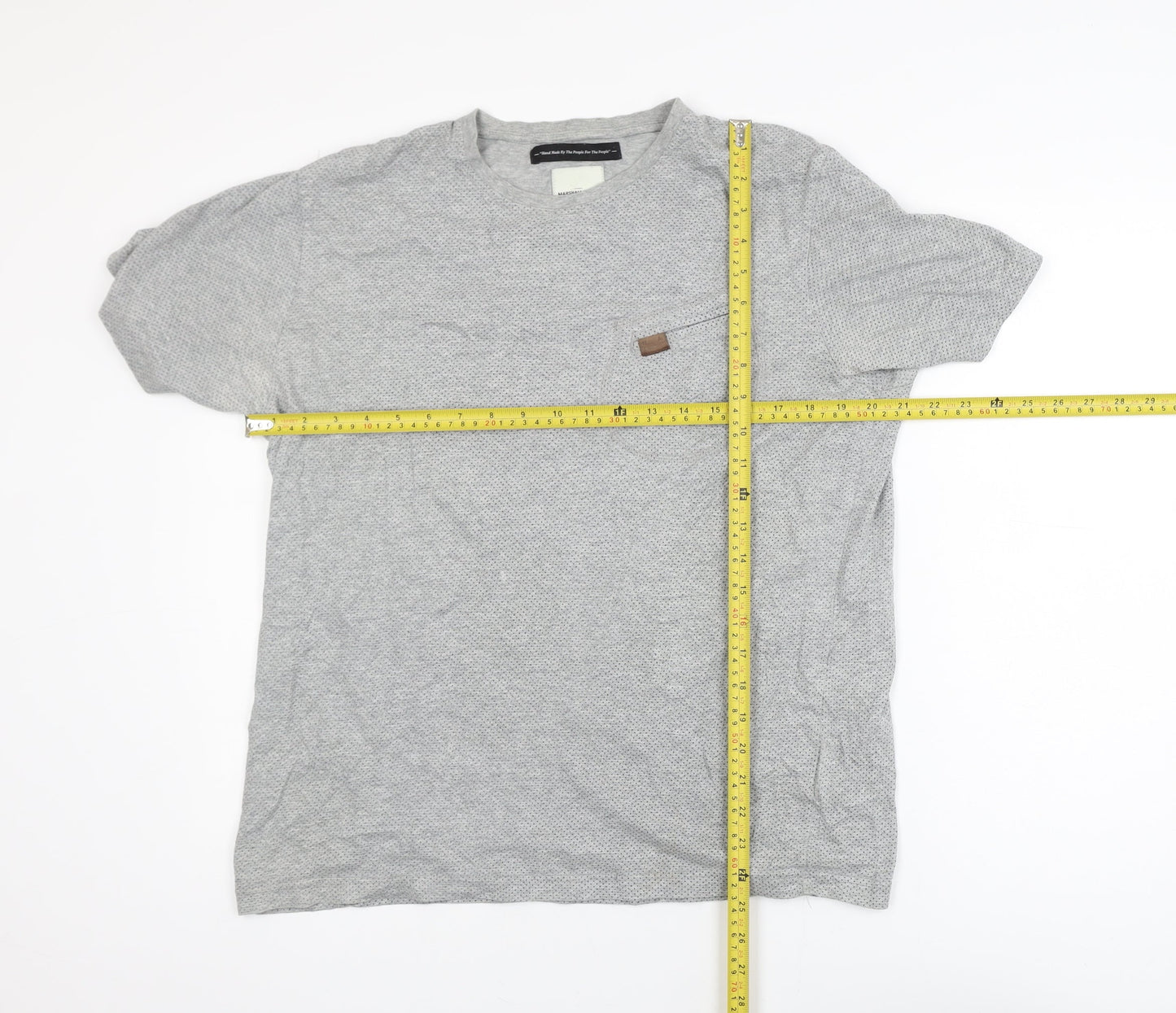 Marshall Artist Men's Grey Cotton Crew Neck T-Shirt Medium