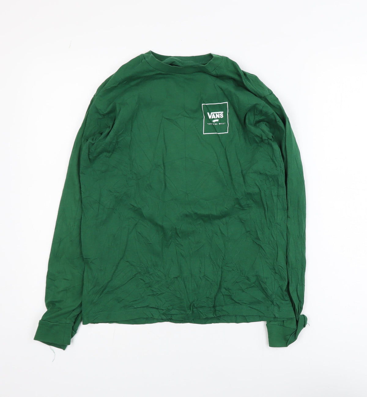 Vans Boys Green Long Sleeve Classic Fit Cotton Skate T-Shirt Size L (12-14)