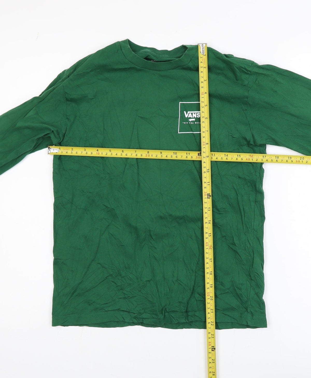 Vans Boys Green Long Sleeve Classic Fit Cotton Skate T-Shirt Size L (12-14)