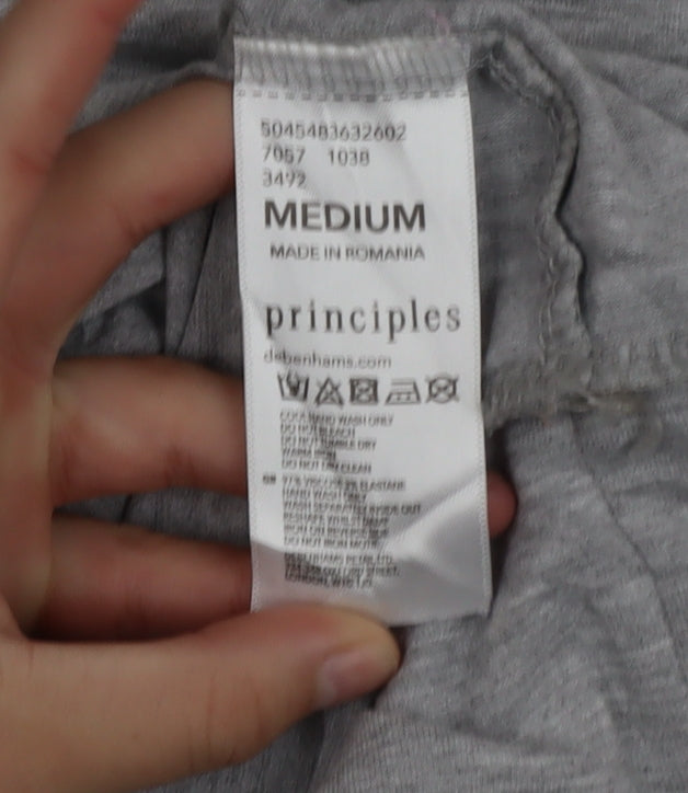 Principles Women Grey Long Sleeve Star Embellished Jersey Top Size M