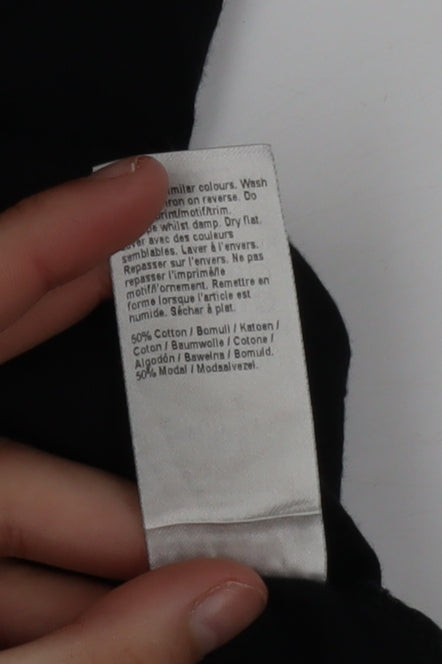 River Island Women’s Black Size 8 Sleeveless Crew Neck Cotton Modal T-Shirt