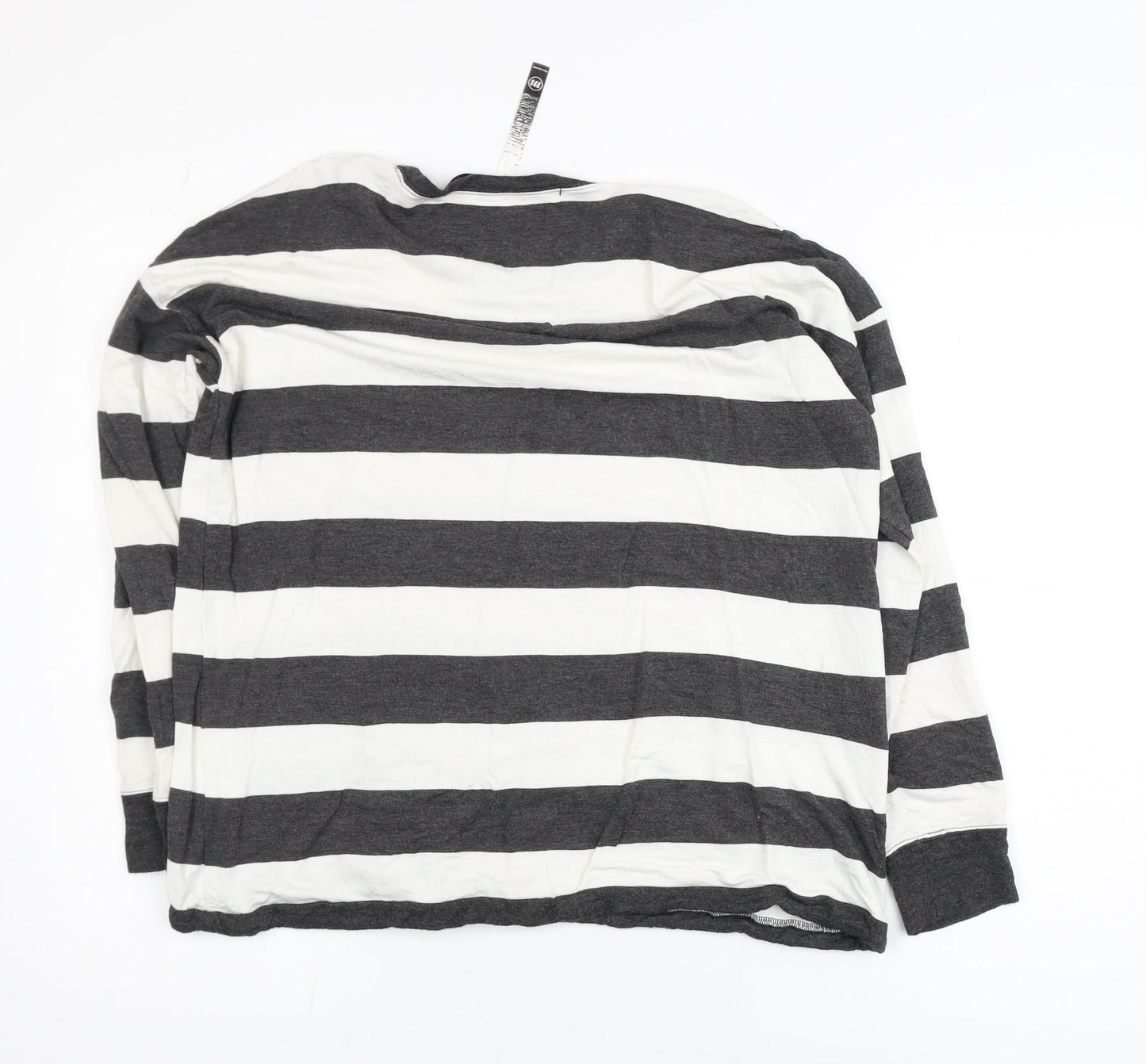 Kensie Women’s Black White Striped Relaxed Jersey Long Sleeve Top M