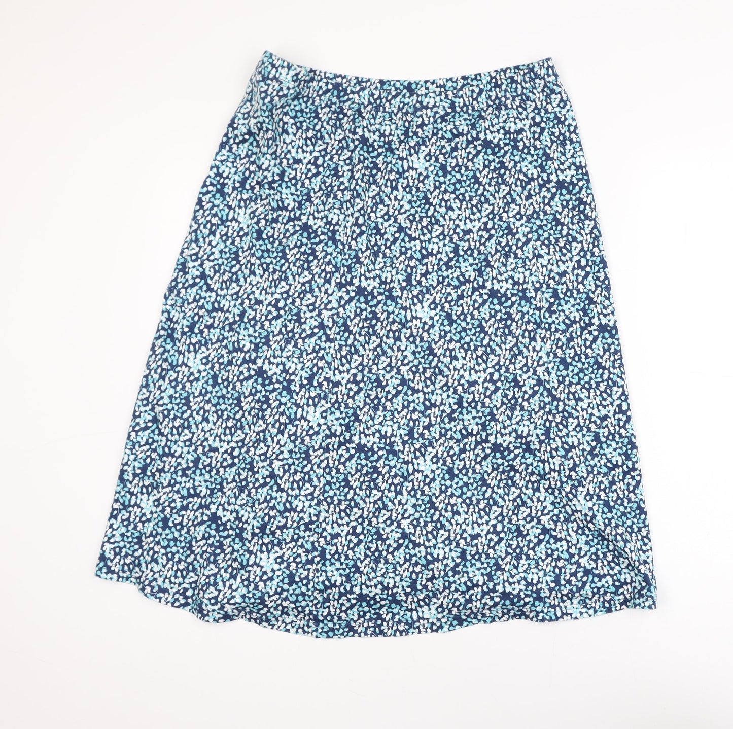 Cotswold Collections Women's Blue Floral Cotton A-Line Skirt L