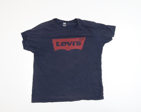 Levi's Men's Blue Logo Graphic T-Shirt Size L Regular Fit