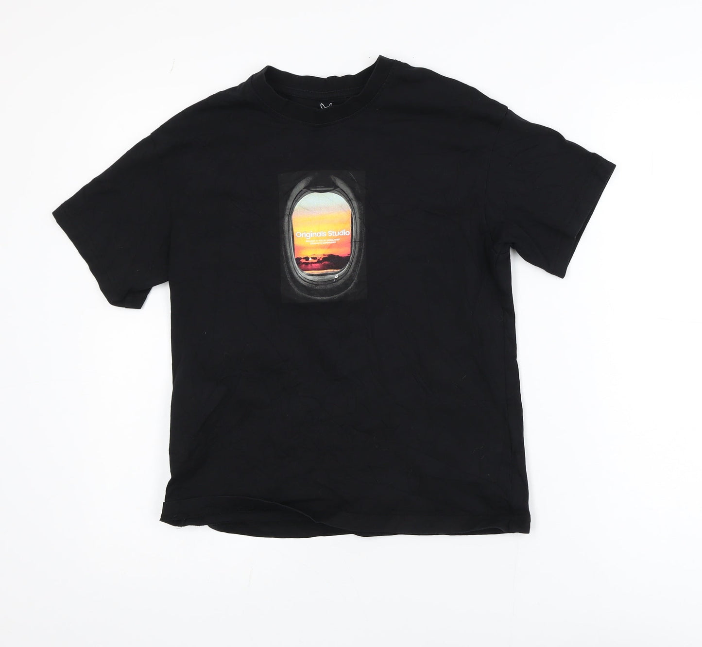 Jack & Jones Boys Black Graphic T-Shirt 12 Years Regular Fit Cotton