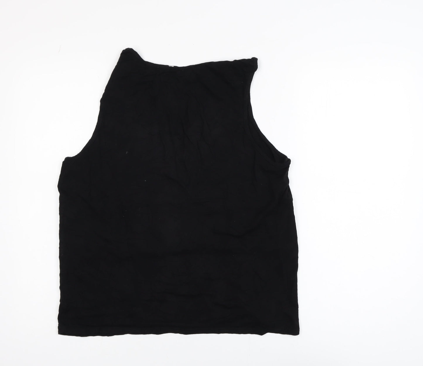 Missguided Women’s Black Size 12 Sleeveless Mesh Panel Tank Top