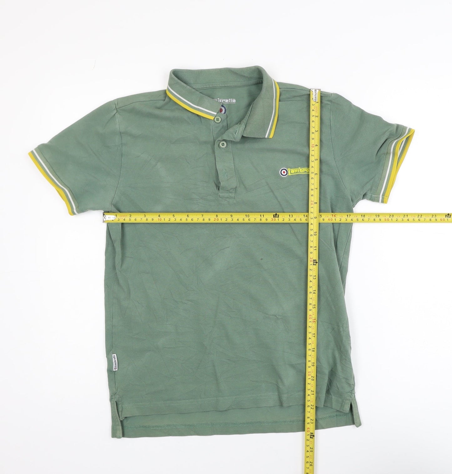 Lambretta Men’s Green Polo Shirt Small Classic Cotton Retro Style