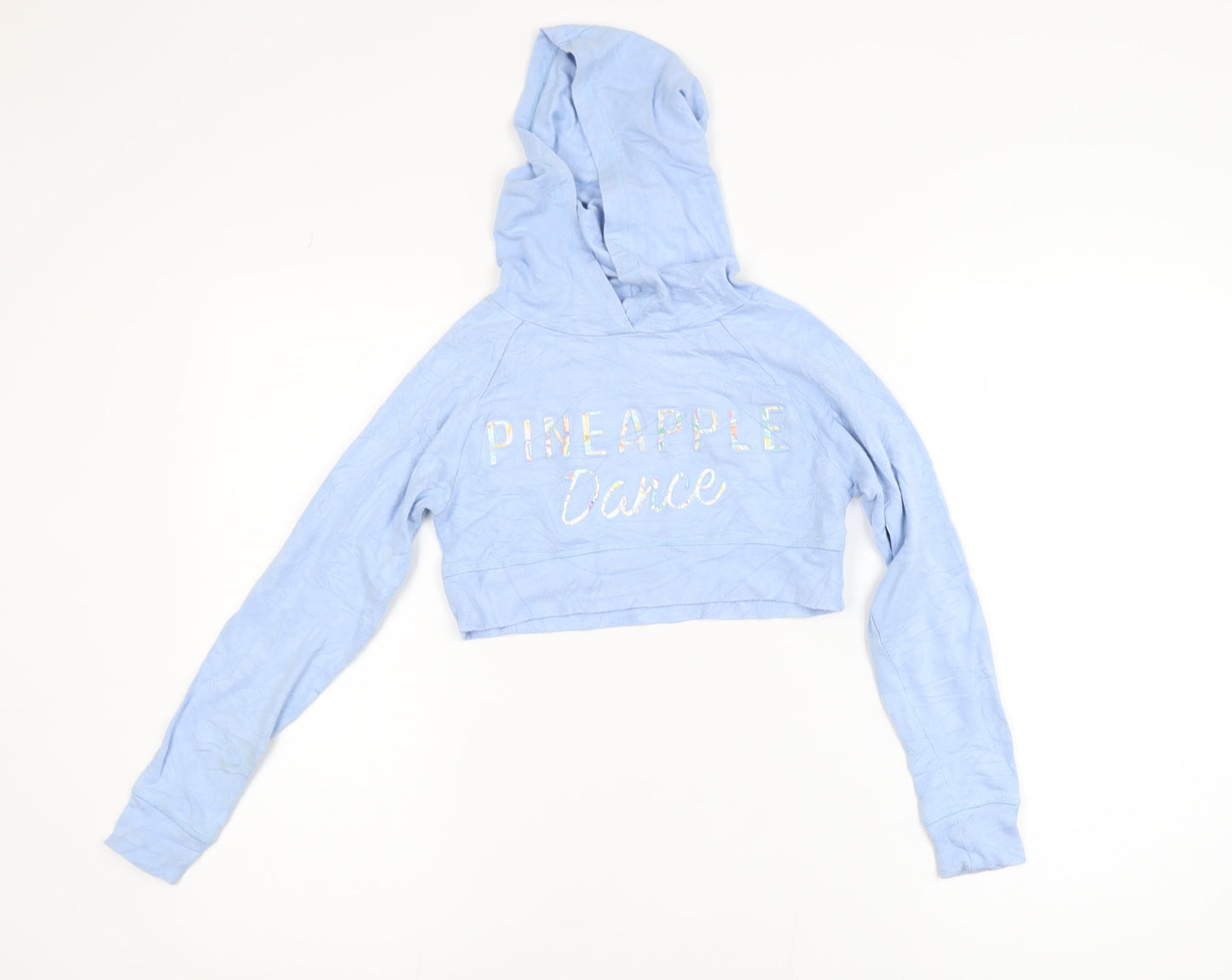 Pineapple Girls Blue Cropped Dance Hoodie 7-8 Years Pullover Lightweight
