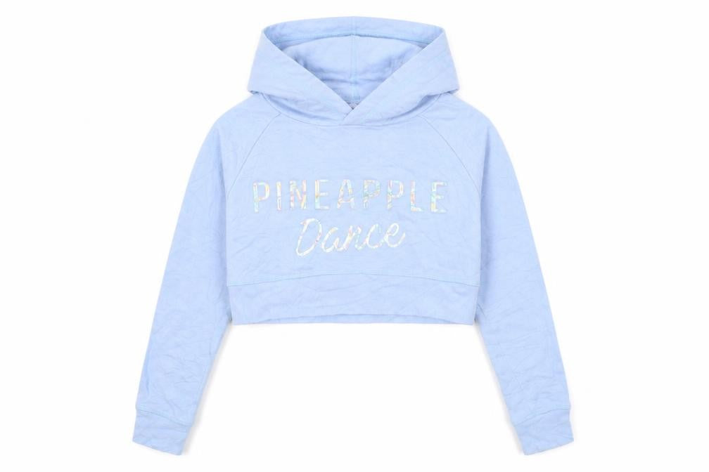Pineapple Girls Blue Cropped Dance Hoodie 7-8 Years Pullover Lightweight