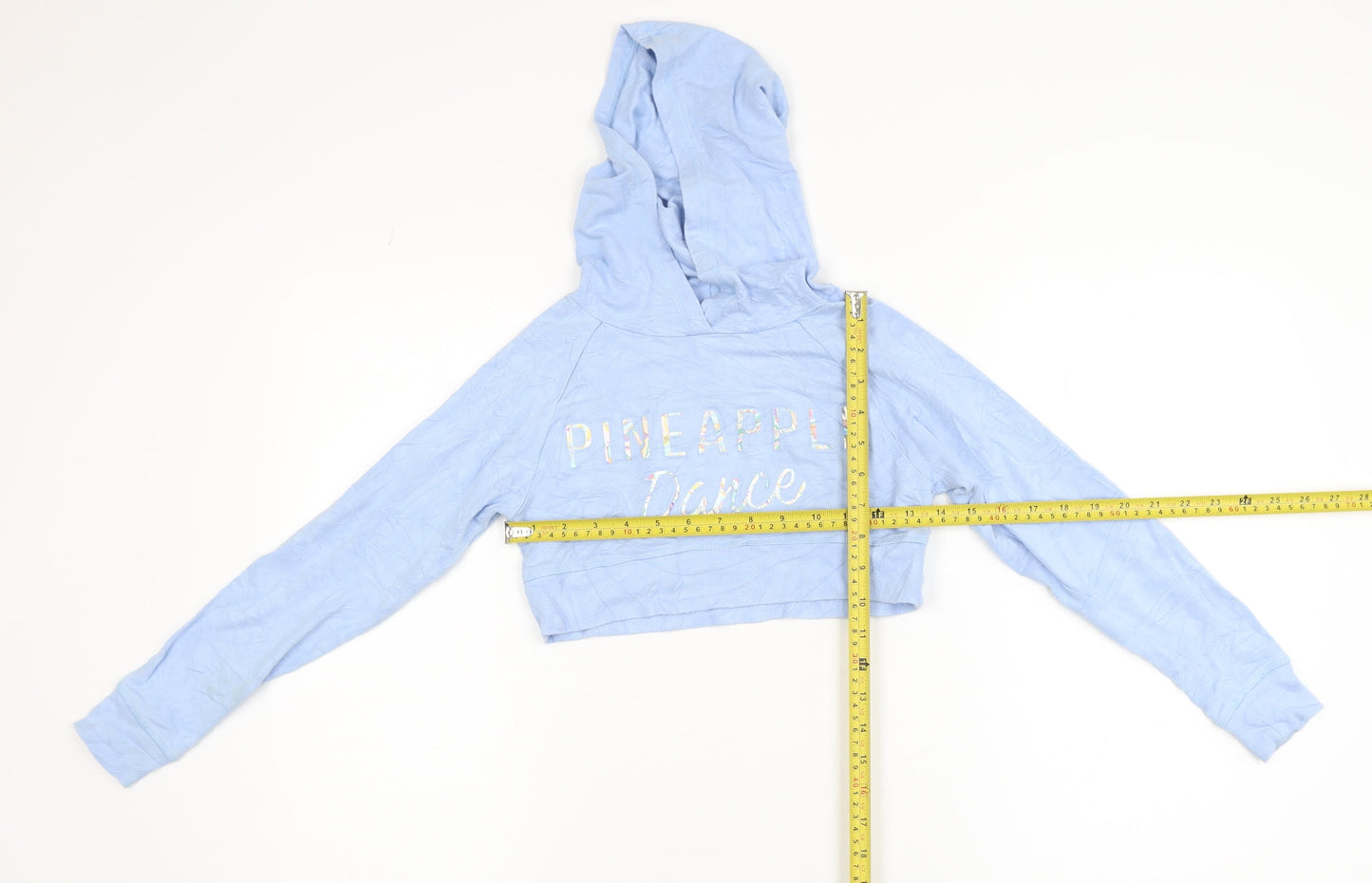 Pineapple Girls Blue Cropped Dance Hoodie 7-8 Years Pullover Lightweight