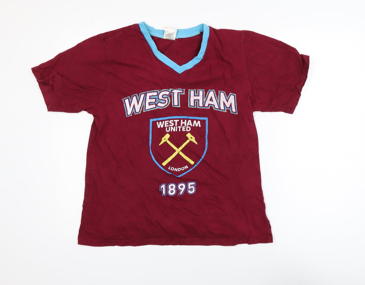 West Ham United Boys Red Small V-Neck Short Sleeve Football T-Shirt
