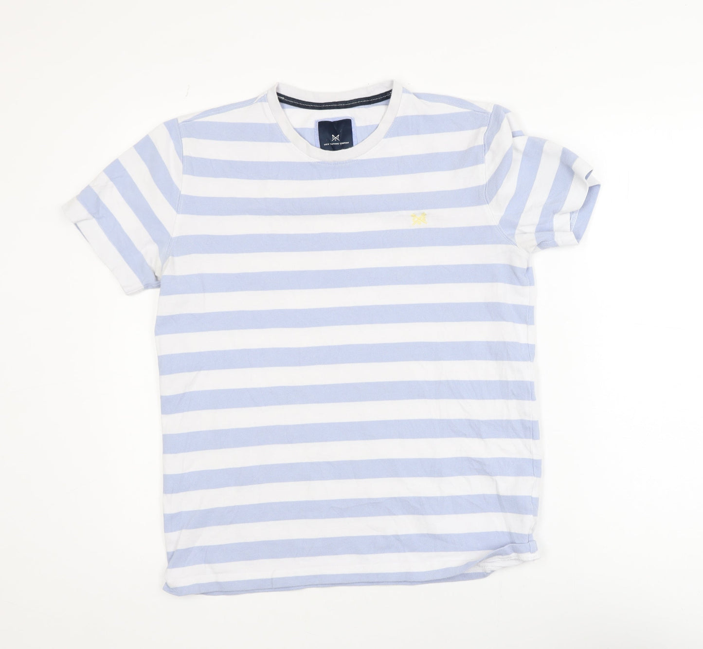 Crew Clothing Company Men's Blue White Striped Cotton T-Shirt M