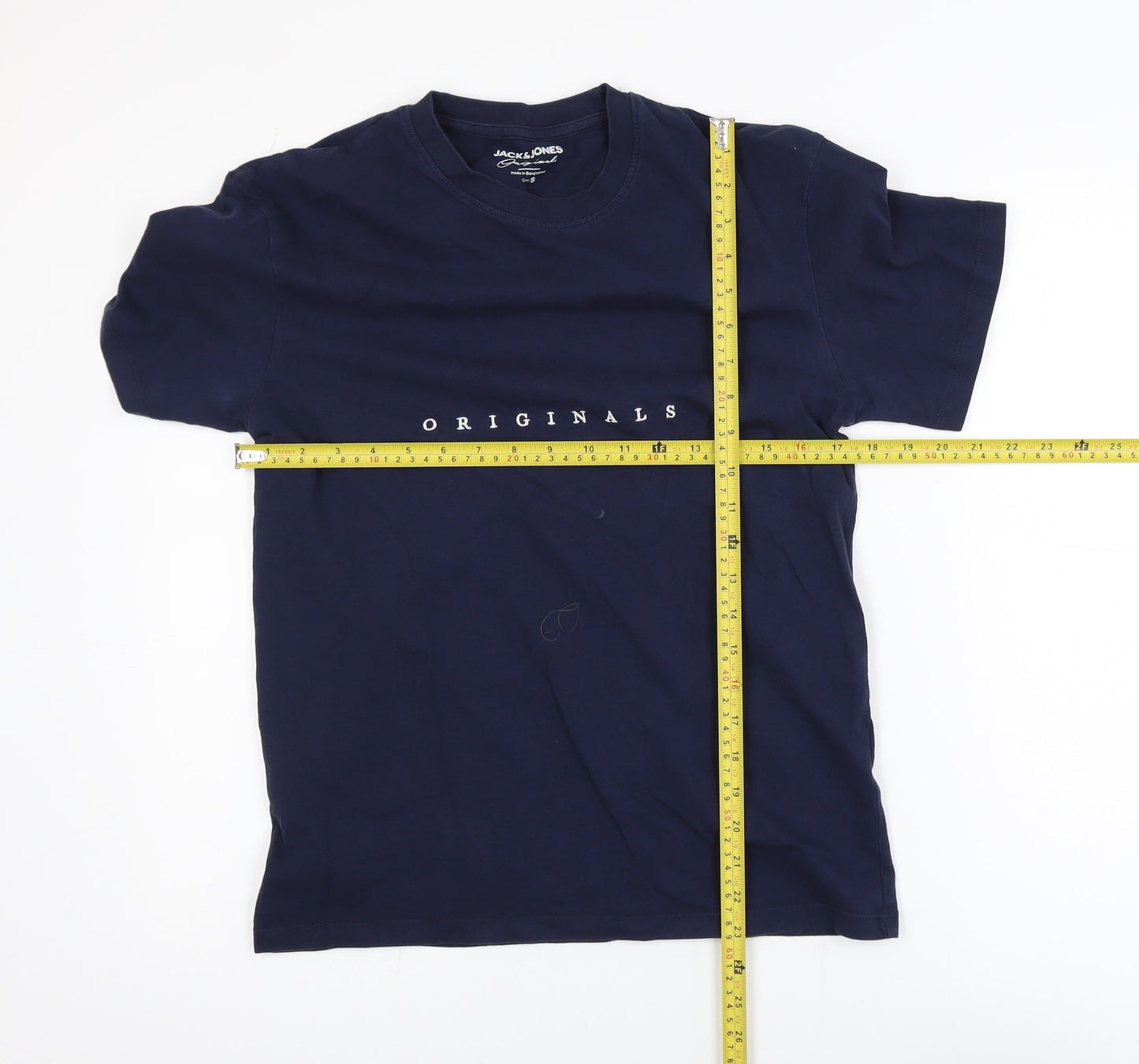Jack & Jones Originals Men's Navy Blue Cotton T-Shirt Size S