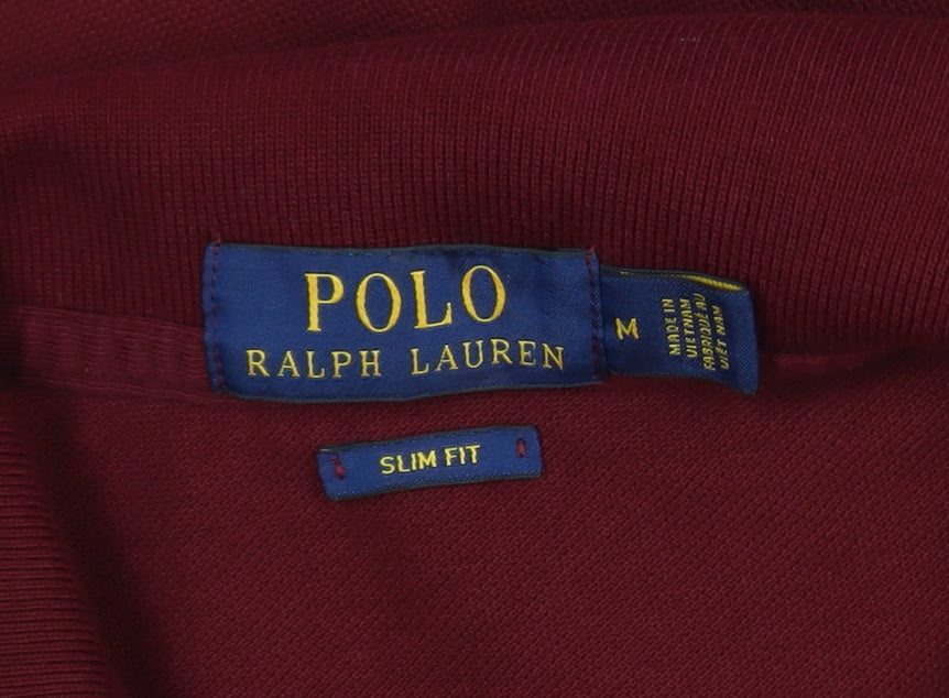 Ralph Lauren Men’s Red Slim Fit Polo Shirt Size M Short Sleeve