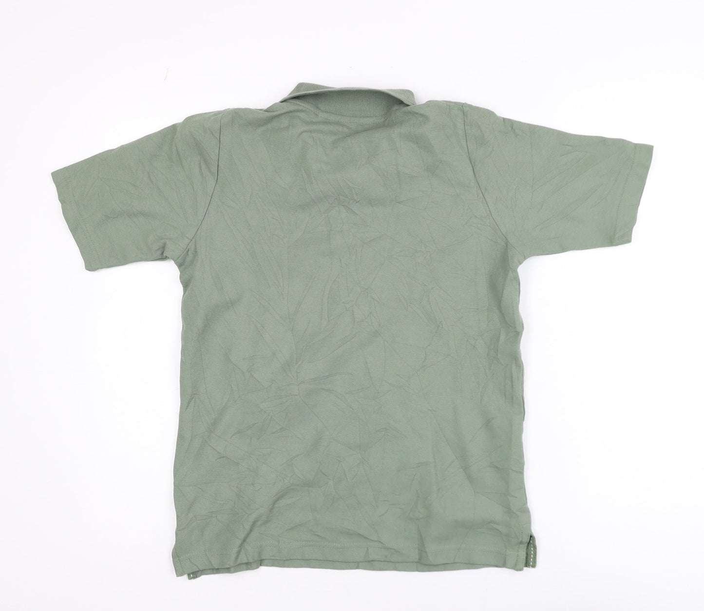 Isle Boys Green Cotton Polo Shirt Size 10-12 Years Short Sleeve Casual