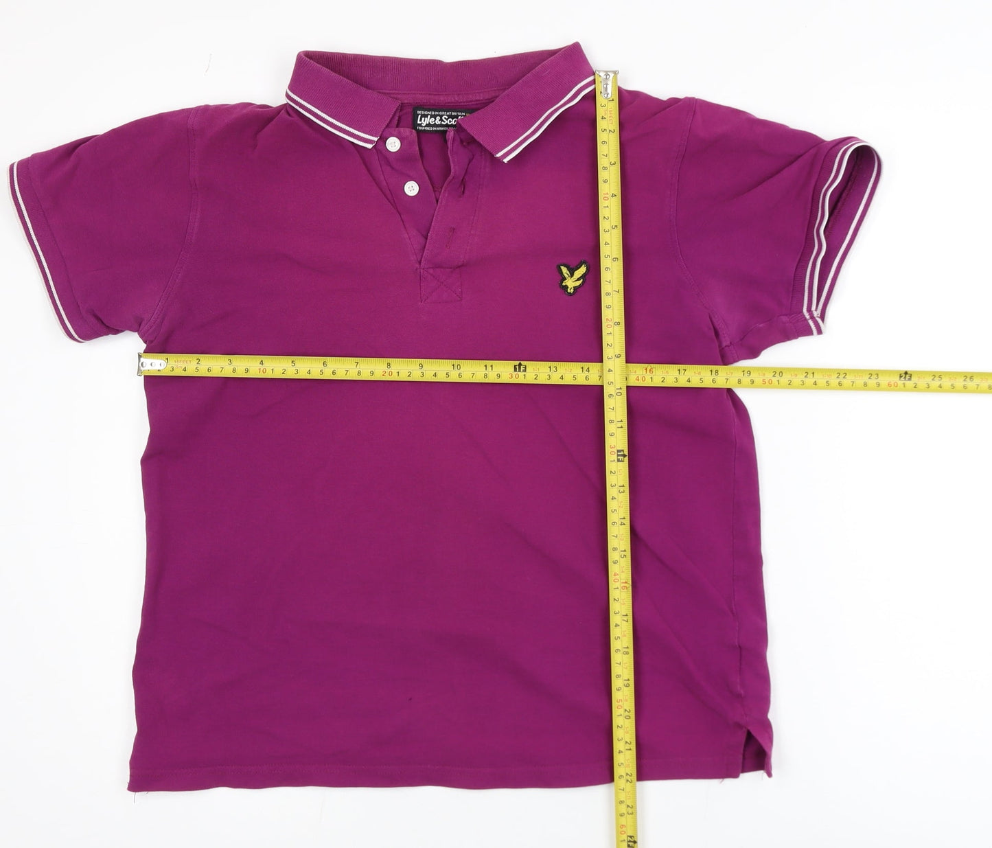 Lyle & Scott Men's Purple Cotton Polo Shirt Size M