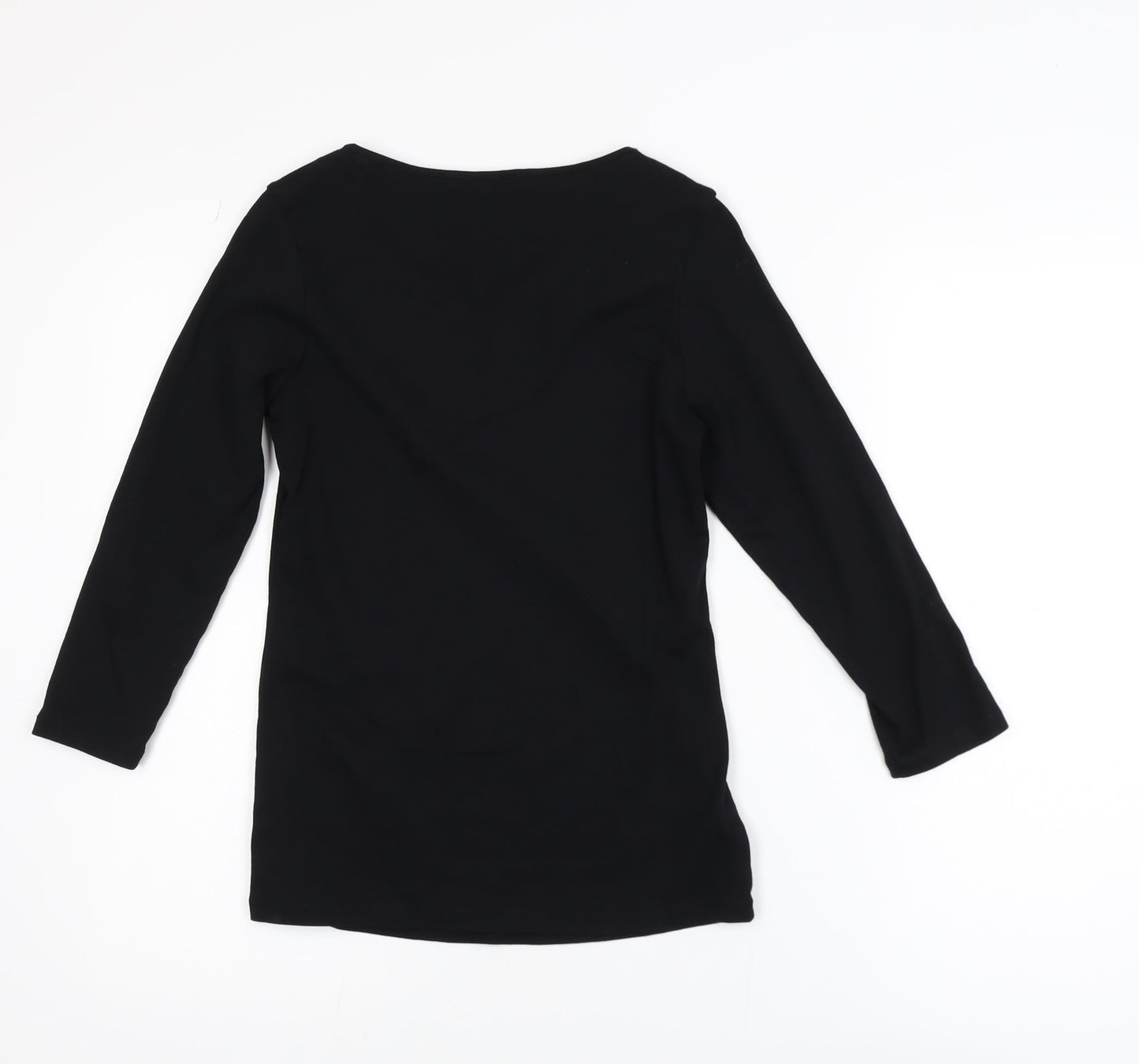 Marks and Spencer Women’s Black Cotton Long Sleeve V-Neck Blouse Size 10