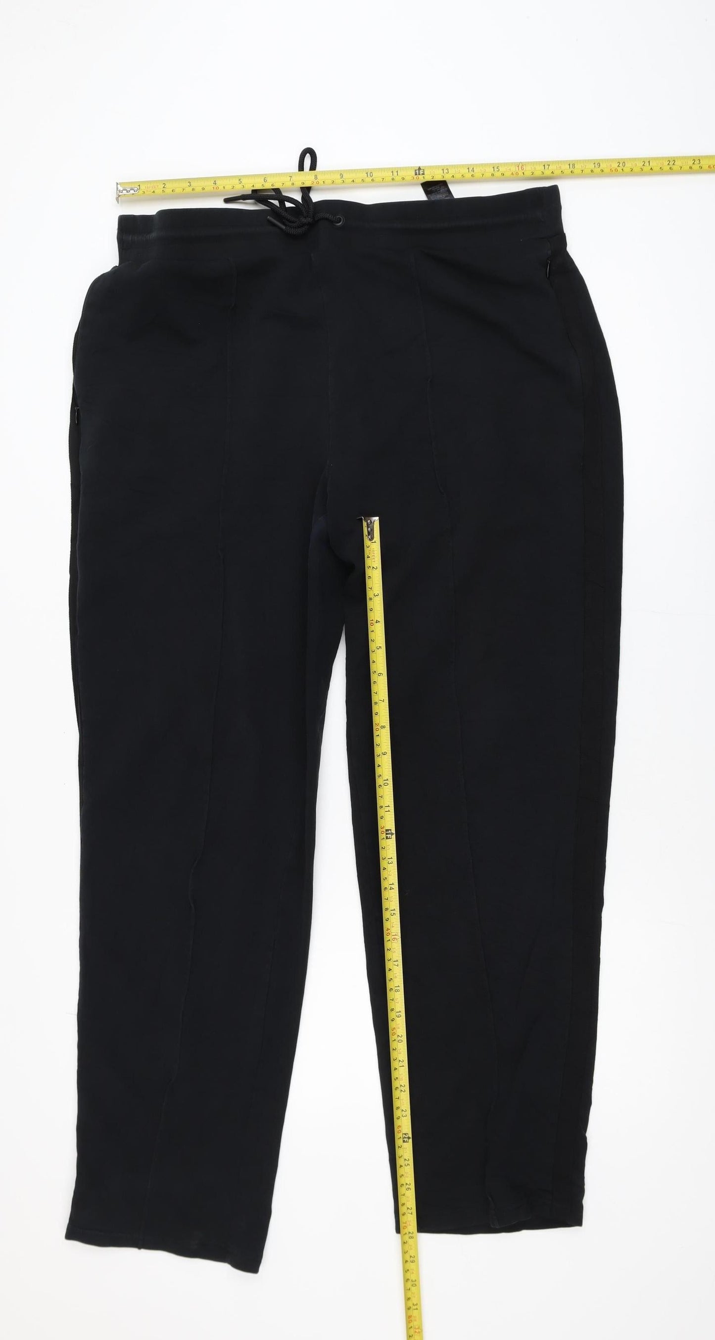 Marks and Spencer Women’s Black Cotton Blend Tall Pull-On Trousers Size 14