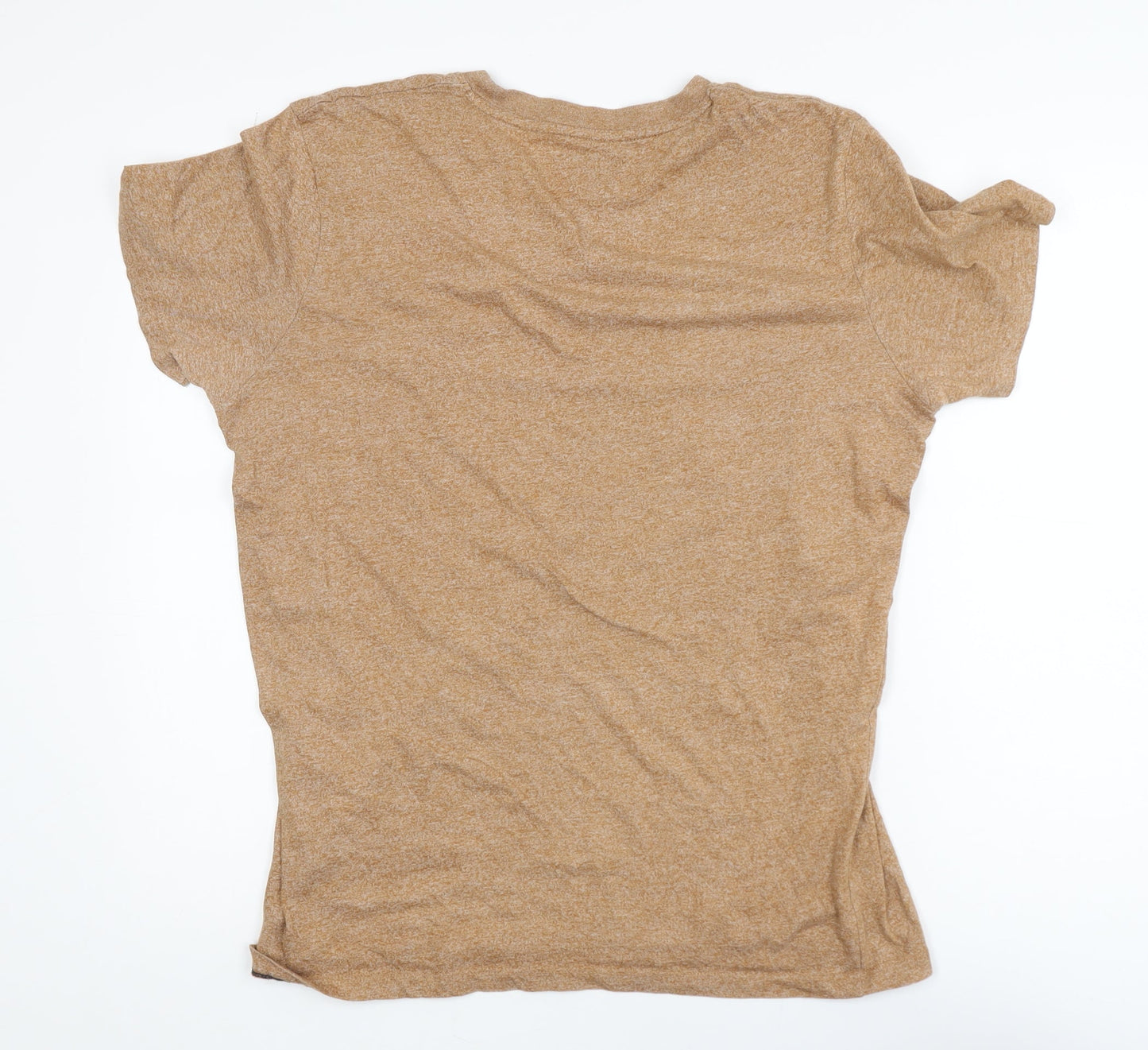 Jack & Jones Men's Beige L Crew Neck Cotton Blend T-Shirt