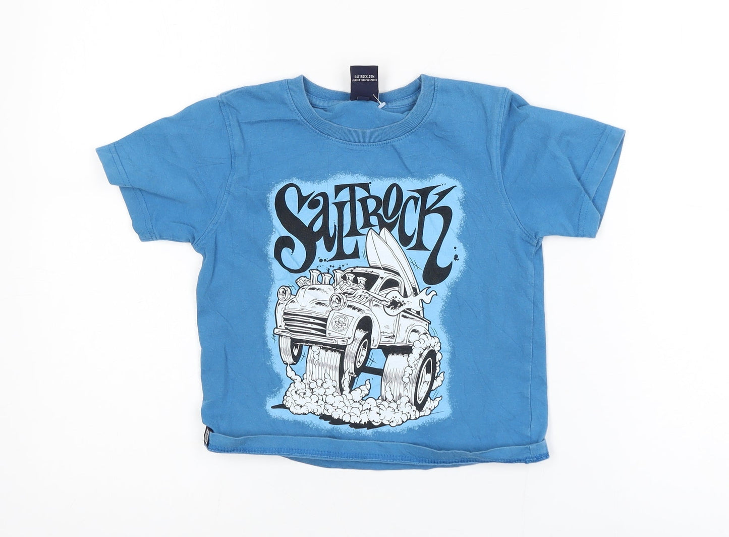 Saltrock Boys Blue Graphic Short Sleeve Cotton T-Shirt 4-5 Years