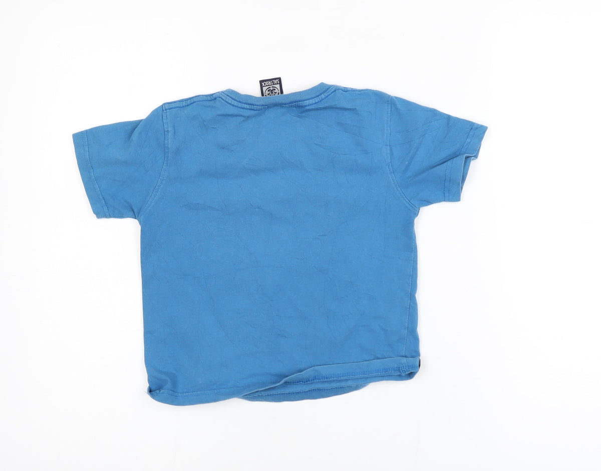 Saltrock Boys Blue Graphic Short Sleeve Cotton T-Shirt 4-5 Years