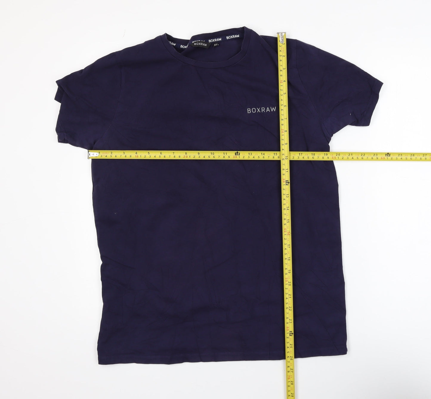 BOXRAW Men's Blue Slim Fit Cotton Jersey T-Shirt XS